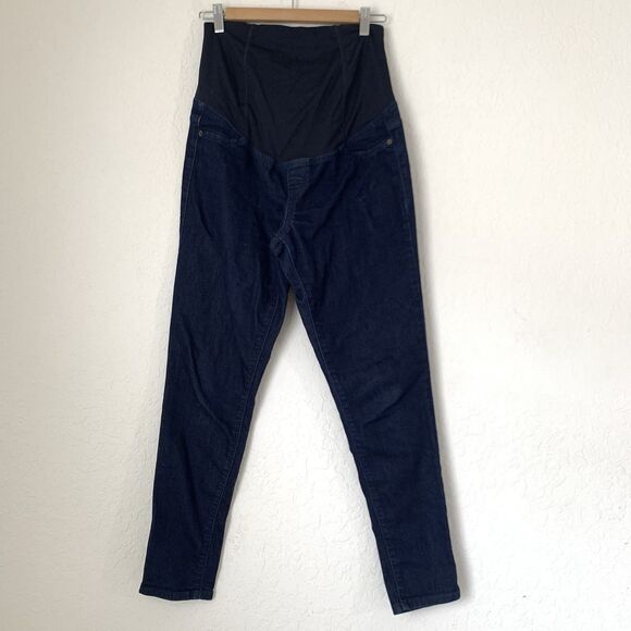 Isabel Maternity Jeans Jegging 4/27 Dark Wash Blue Over Belly Panel  Stretch - Picture 1 of 12